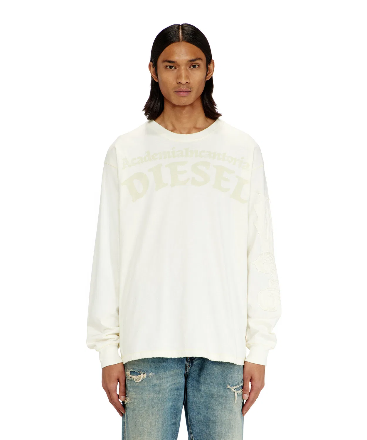 Мужская футболка с длинным рукавомT-NORM-LS-AA3 DIESEL, White