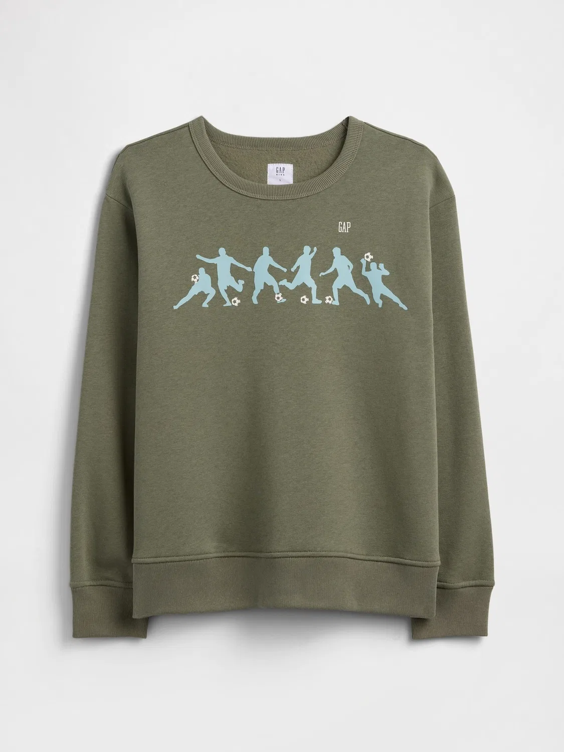 Свитшот Relaxed Crew Neck Graphic Gap, зеленый