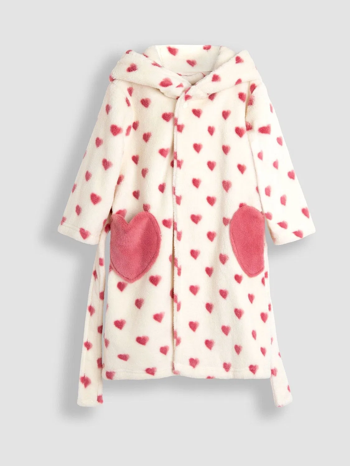 Халат с капюшоном JoJo Maman Bébé Cream Heart, кремовый