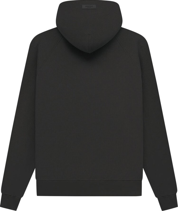 Худи Fear of God Essentials Waffle Raglan Hoodie 'Off Black', черный — фото 3
