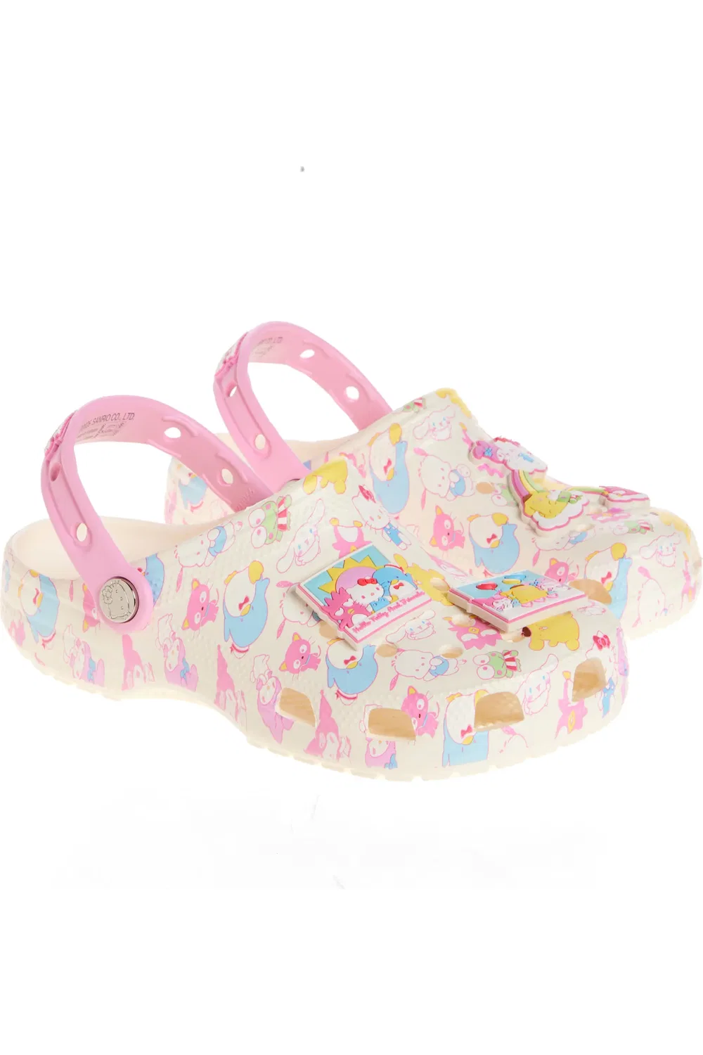 Детские клоги водонепроницаемые с Hello Kitty Classic Clog Crocs, Ivory/Pink Multi