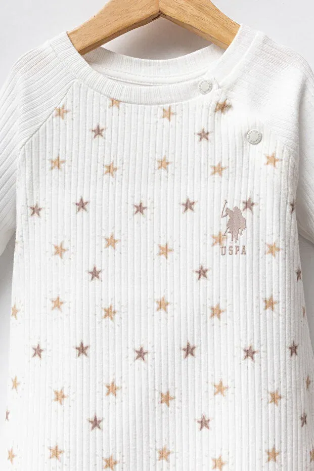 Детское боди-комбинезон для мальчиков с принтом U.S. Polo Assn., White — фото 3