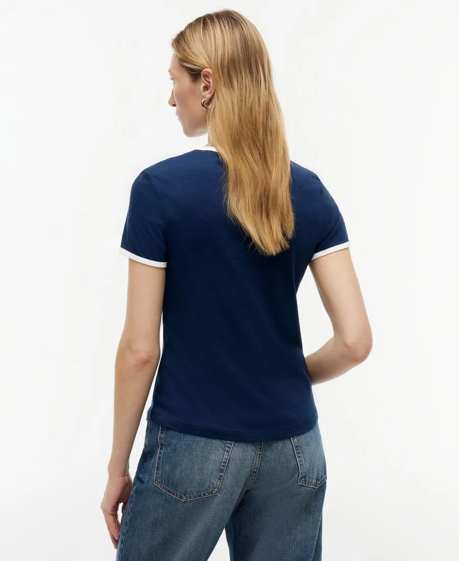 Футболка с контрастной окантовкой Tommy Hilfiger, Dark Night Navy — фото 4