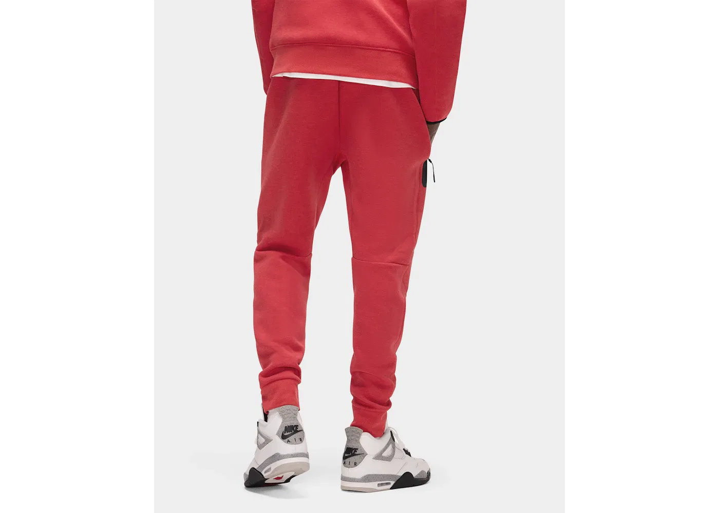 Мужские спортивные брюки из флиса Tech Fleece Nike, Light University Red Heather — фото 4