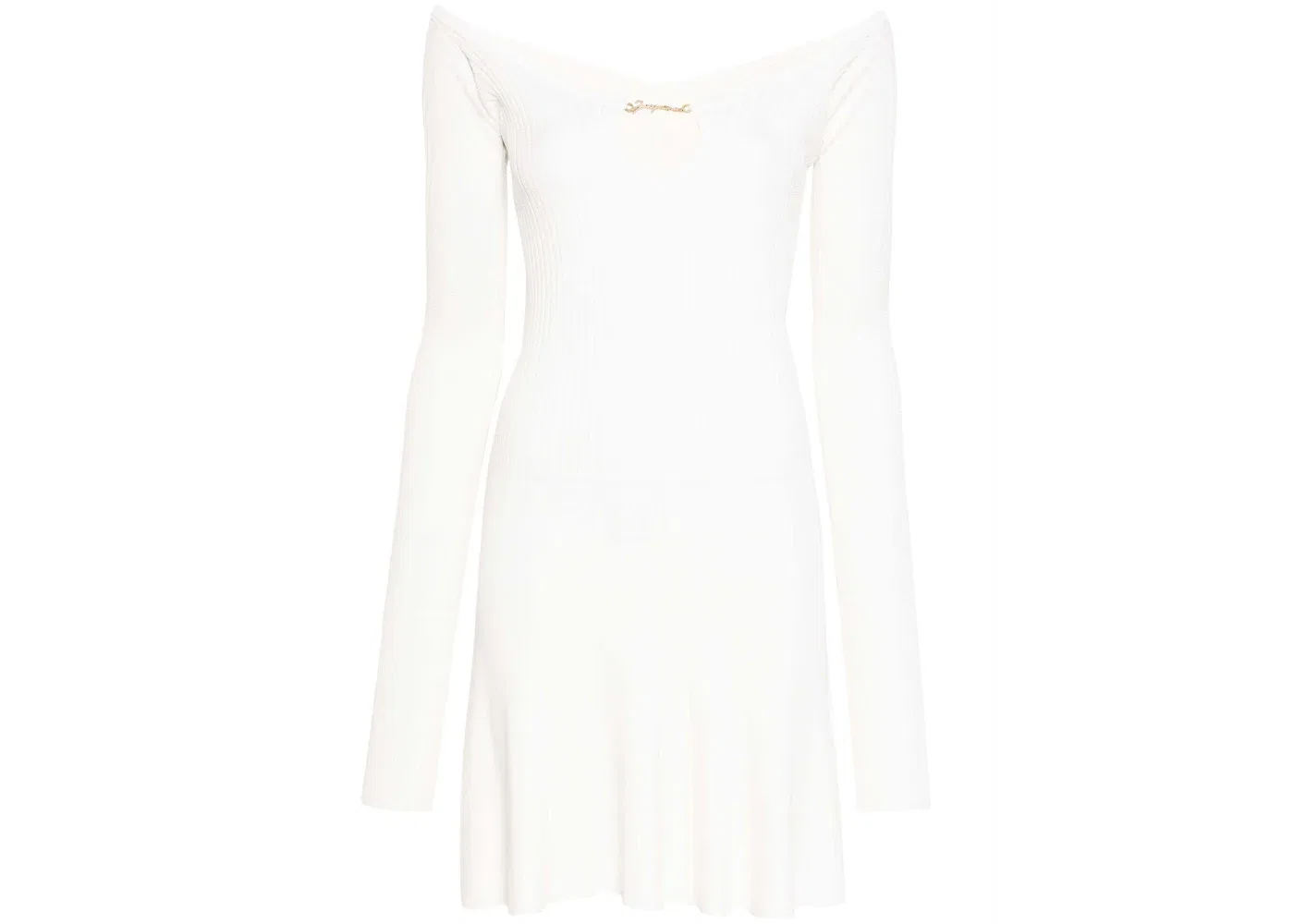 Женское платье с открытыми плечами Jacquemus La Mini Robe Pralu Dress, Off White