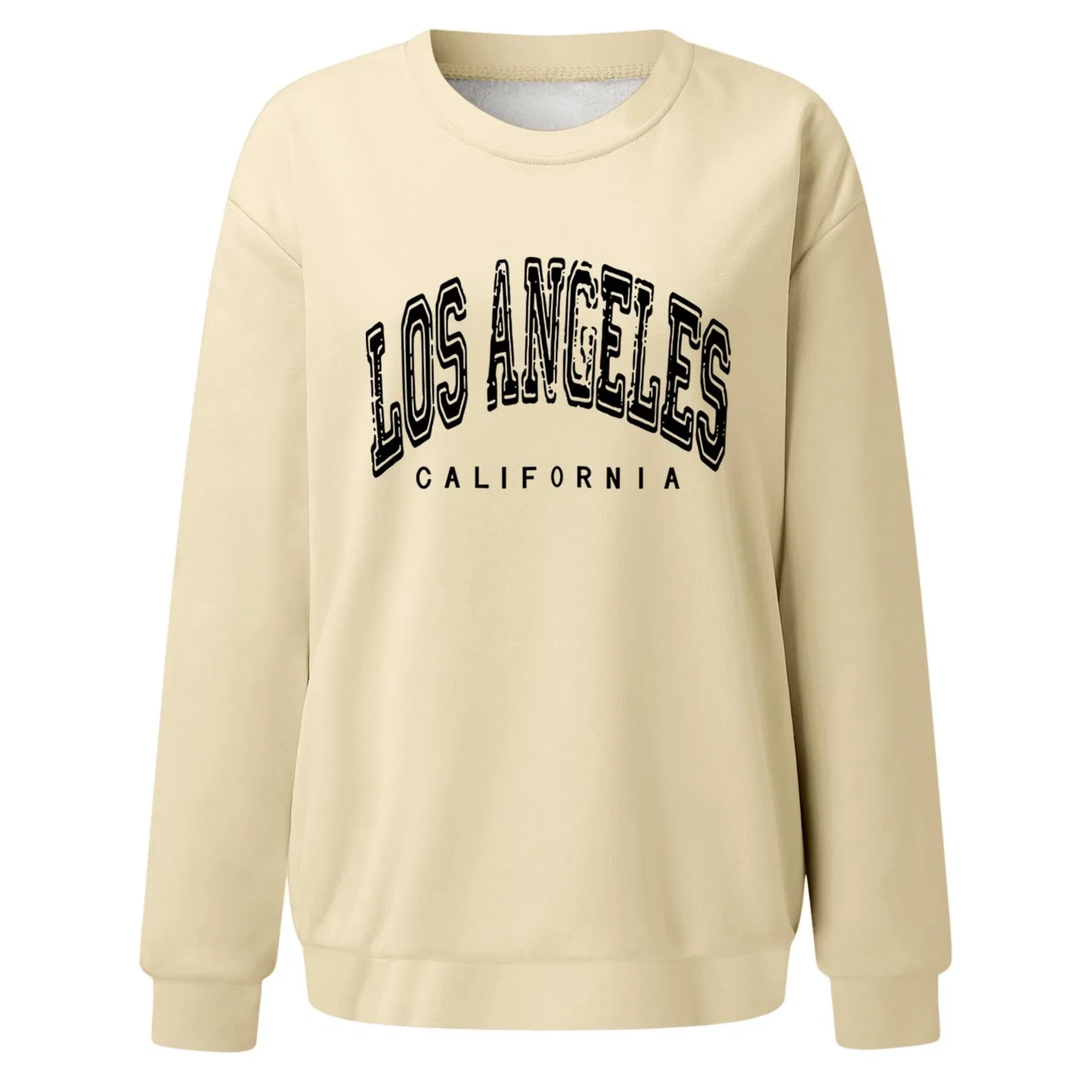 Женский худи с принтом Los Angeles California, свободного кроя, Beige — фото 3