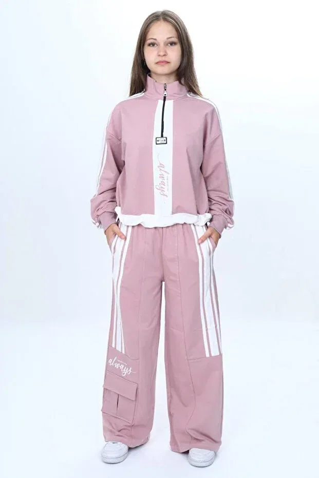 Детский спортивный комплект для девочек с принтом Asortik Kids, Pink