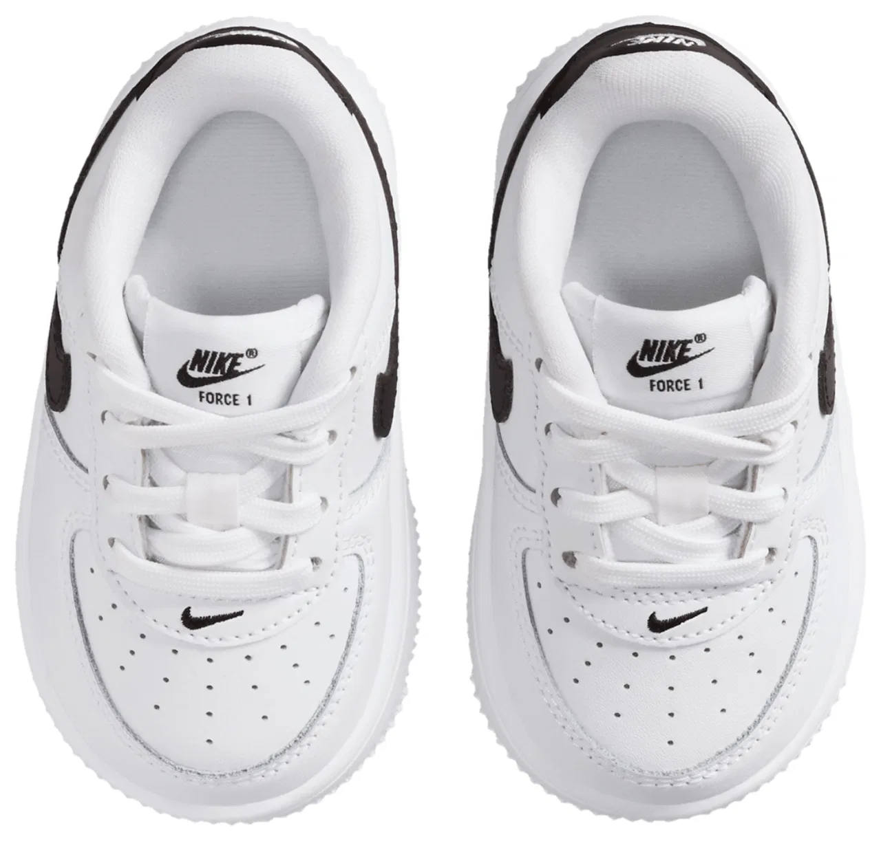 Детские кроссовки для мальчиков с кожаным верхом Nike Air Force 1 Low Lace Nike, White Black — фото 4