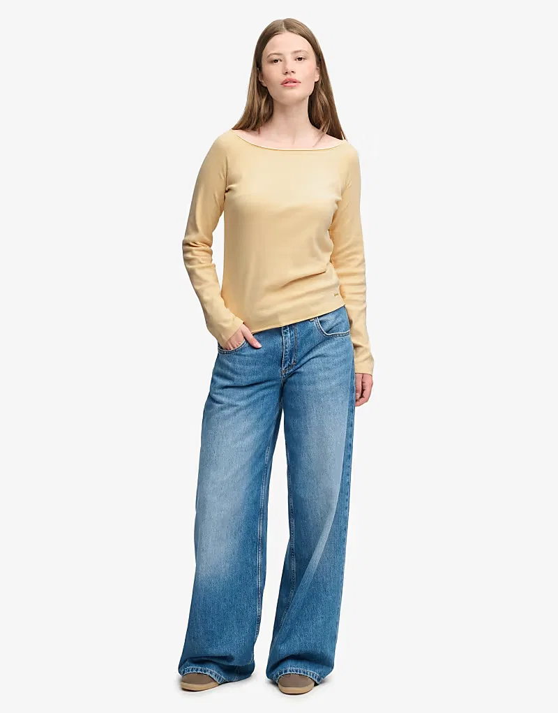 Топ Superdry Bardot с открытыми плечами в желтом оттенке