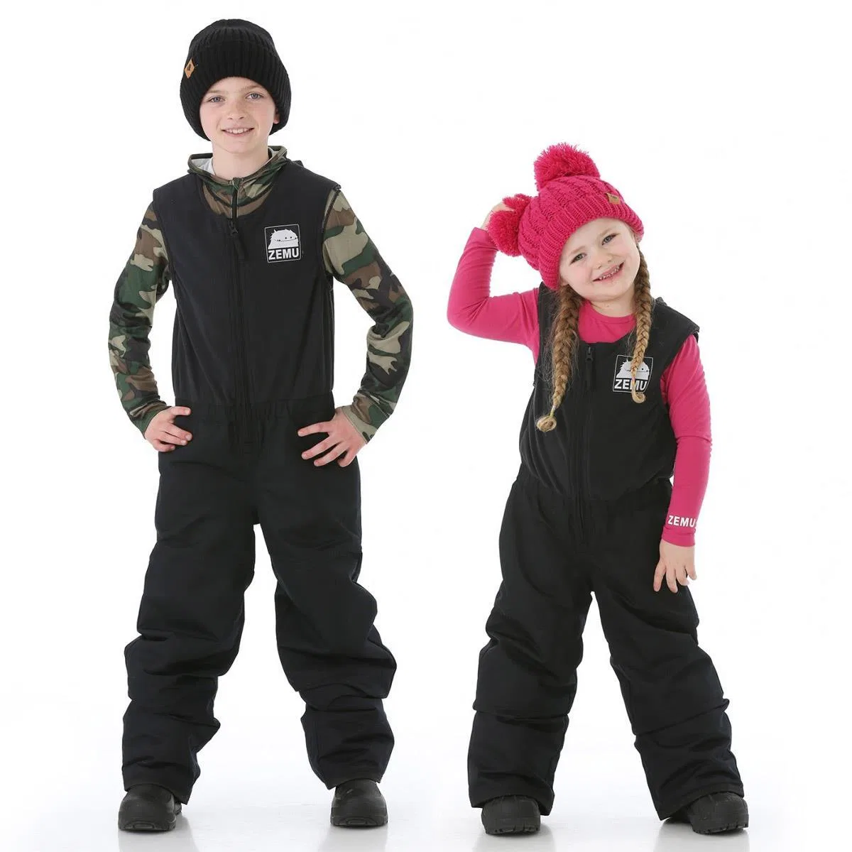 Утепленный снежный полукомбинезон с флисом Zemu Everest Youth, Black