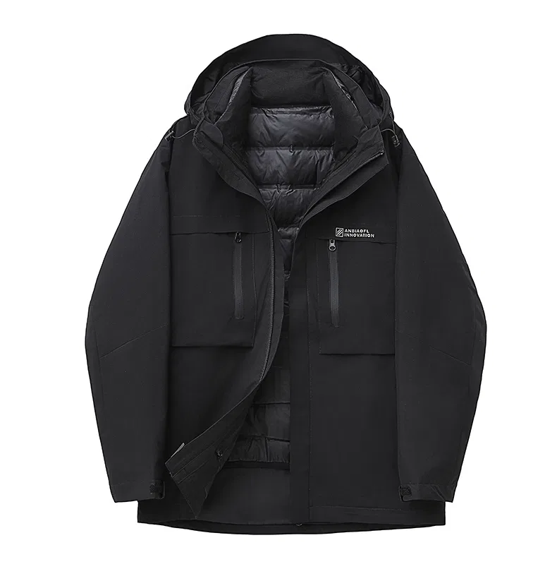 Детский пуховик с капюшоном модный YALU, Black
