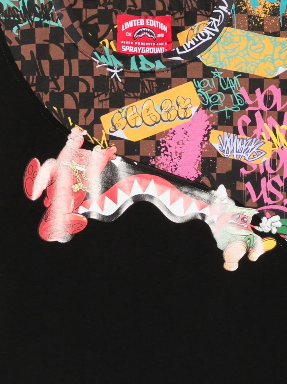 Футболка с граффити-принтом Hang In There G Sprayground, черный — фото 3