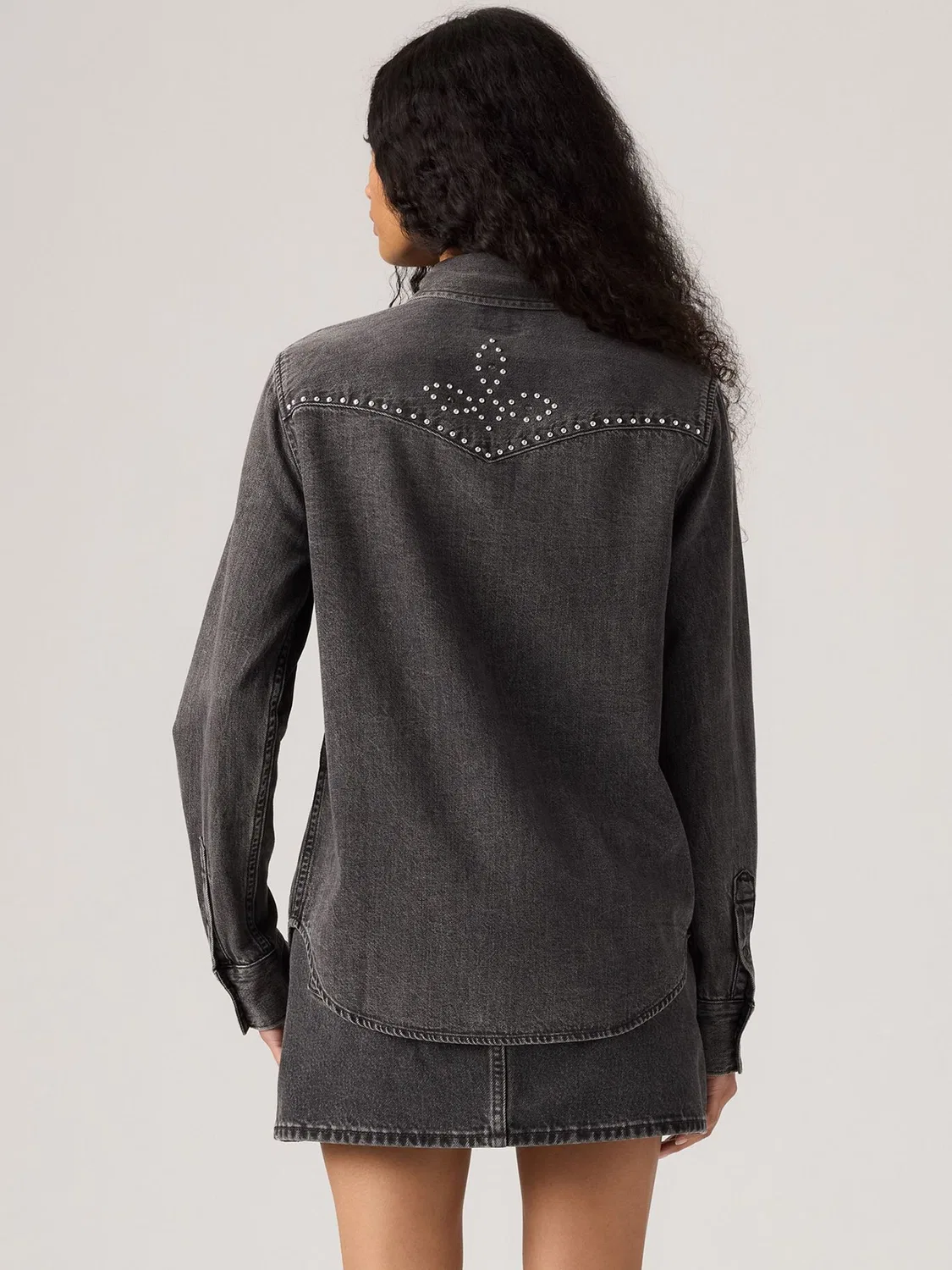 Джинсовая рубашка Western Levi's, Bejewled Washed Black — фото 3