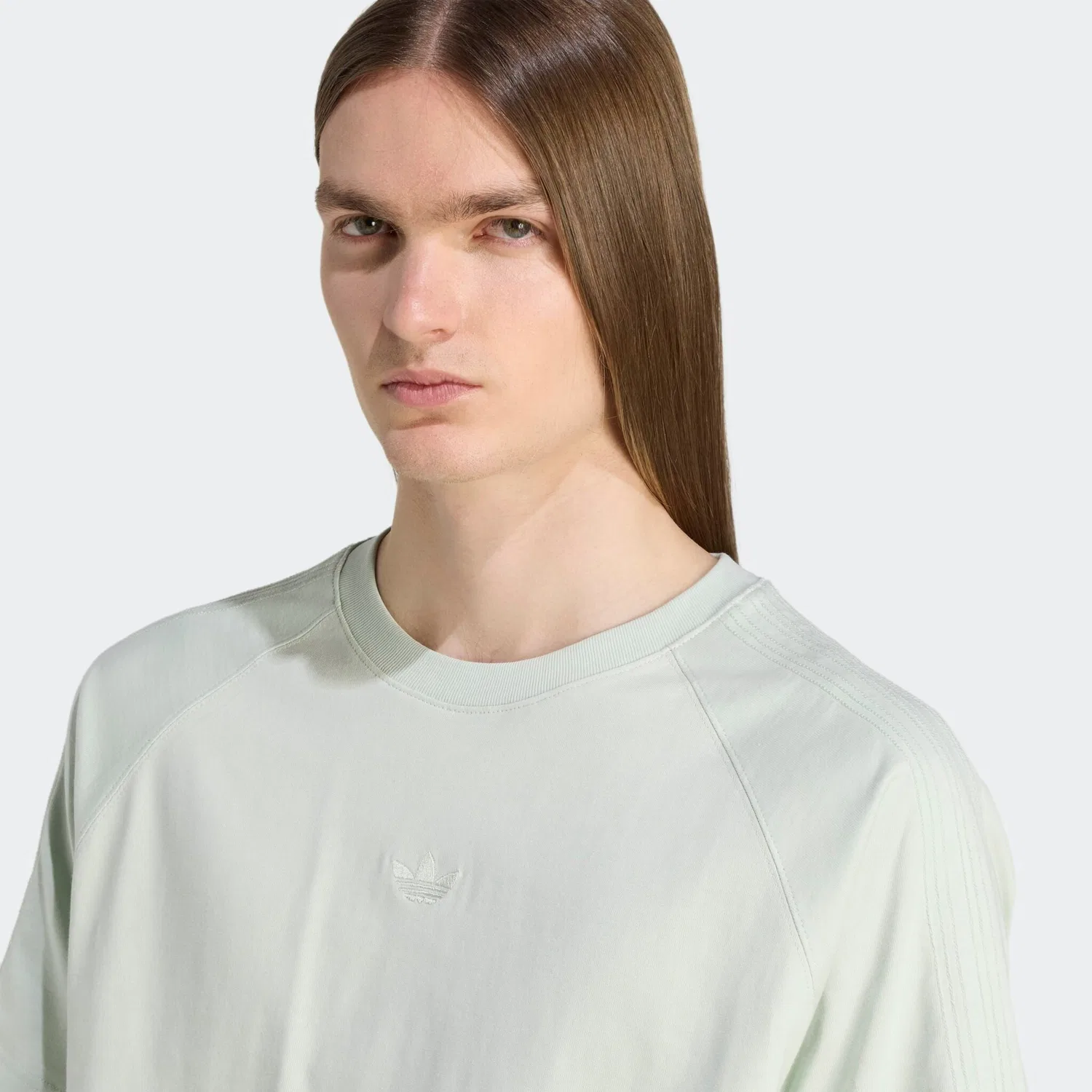 Мужская футболка свободного кроя Premium Essentials Adidas Originals, Linen Green — фото 3