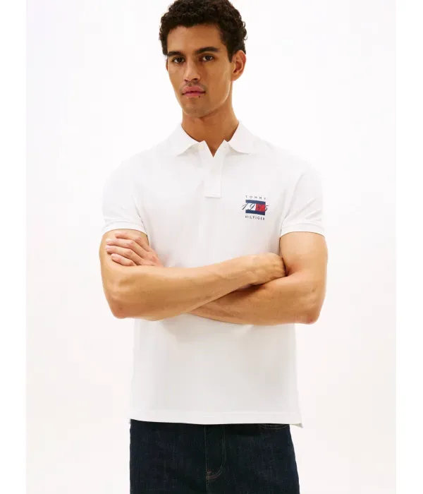 Поло PIQUE REG regular fit Tommy Hilfiger, белый