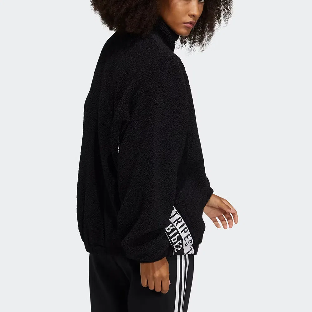 Куртка с воротником-стойкой из искусственного меха Adidas, черная — фото 4
