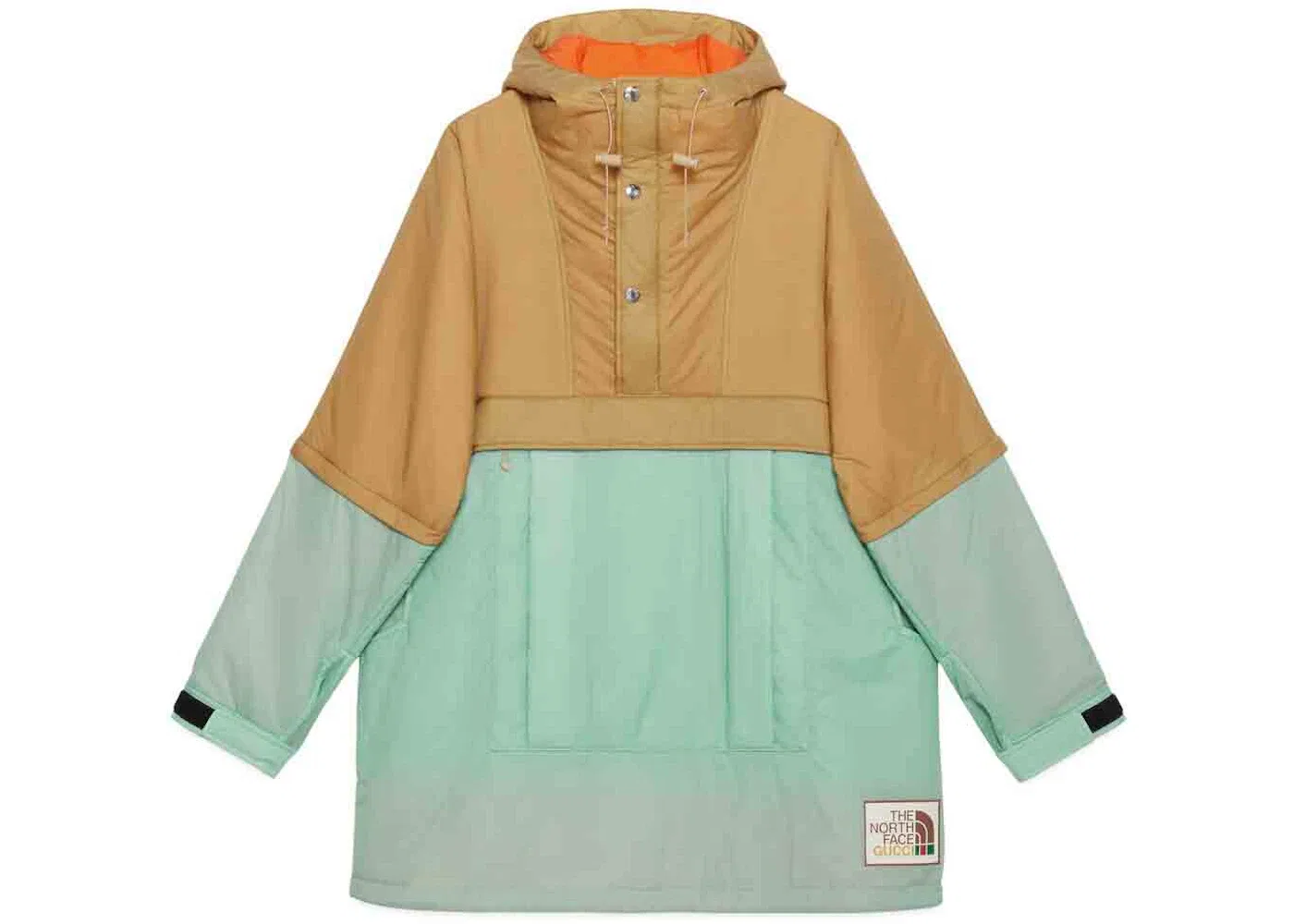Женская куртка-анорак с принтом Gucci x The North Face, Light Blue/Beige
