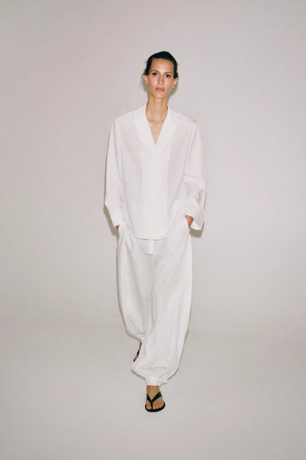 Брюки Саруэль из коллекции ZW ZARA, White