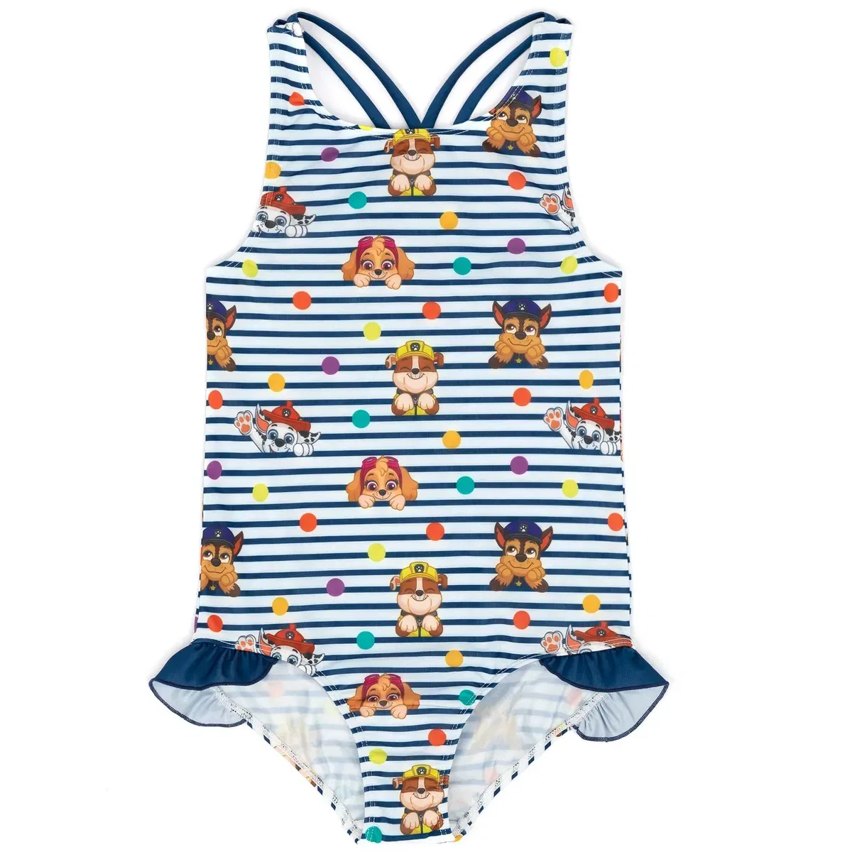 Детский слитный купальник для девочек Striped Paw Patrol, White