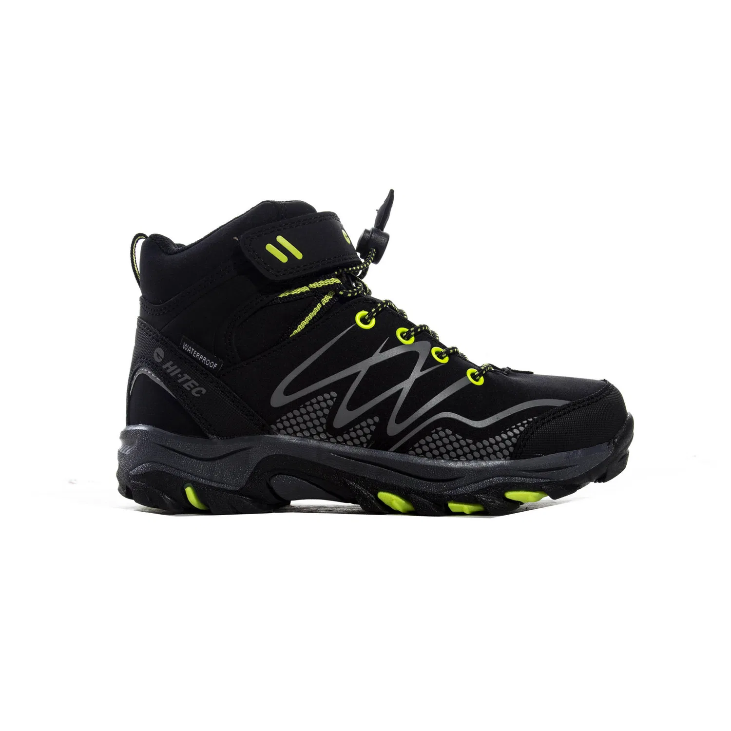 Детские ботинки с высоким берцем Hi-Tec Blackout Mid Wp Jr, Schwarz