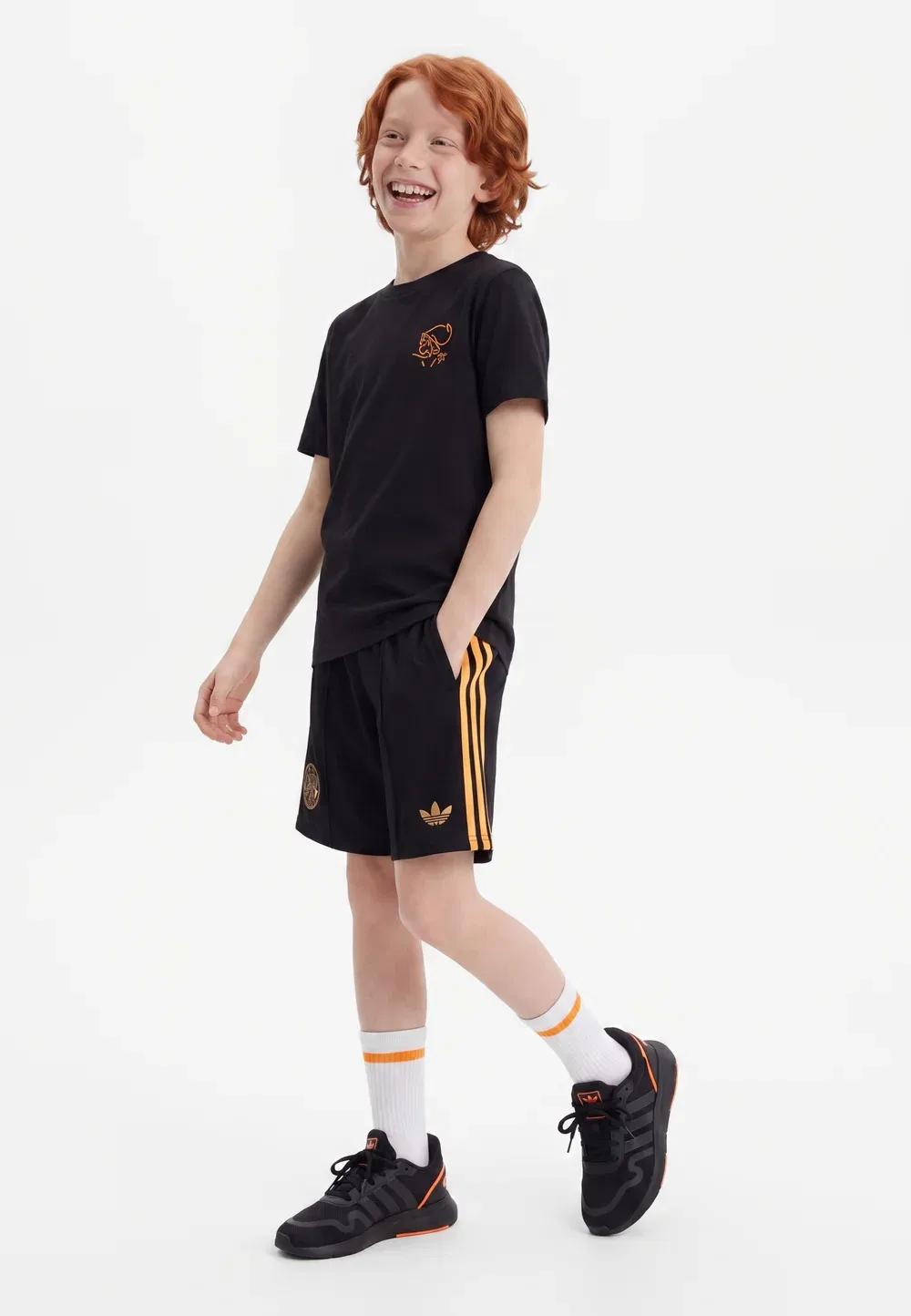 Детские спортивные шорты унисекс Ajax Amsterdam 26/27 выездной формы Adidas Originals, Black