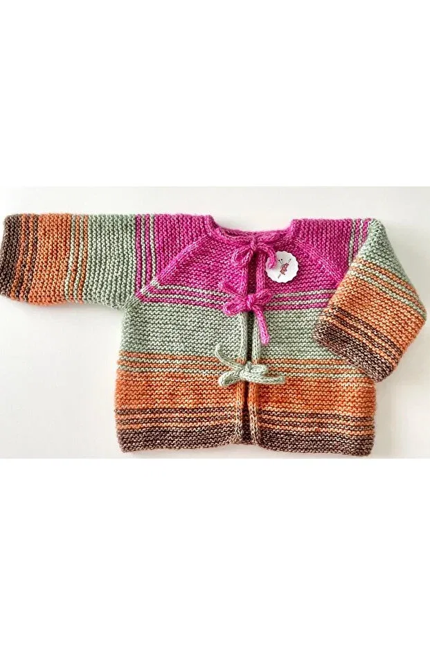 Детский кардиган для девочек с полосками Capella baby cardigan Ipgon, Pink — фото 2