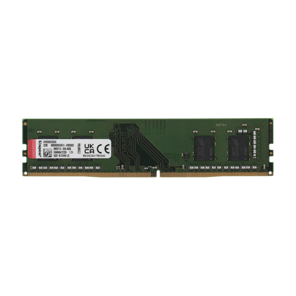 

Оперативная память Kingston ValueRAM, 8 Гб DDR4 (1x8 Гб), 3200 МГц, KVR32N22S6/8, зеленый