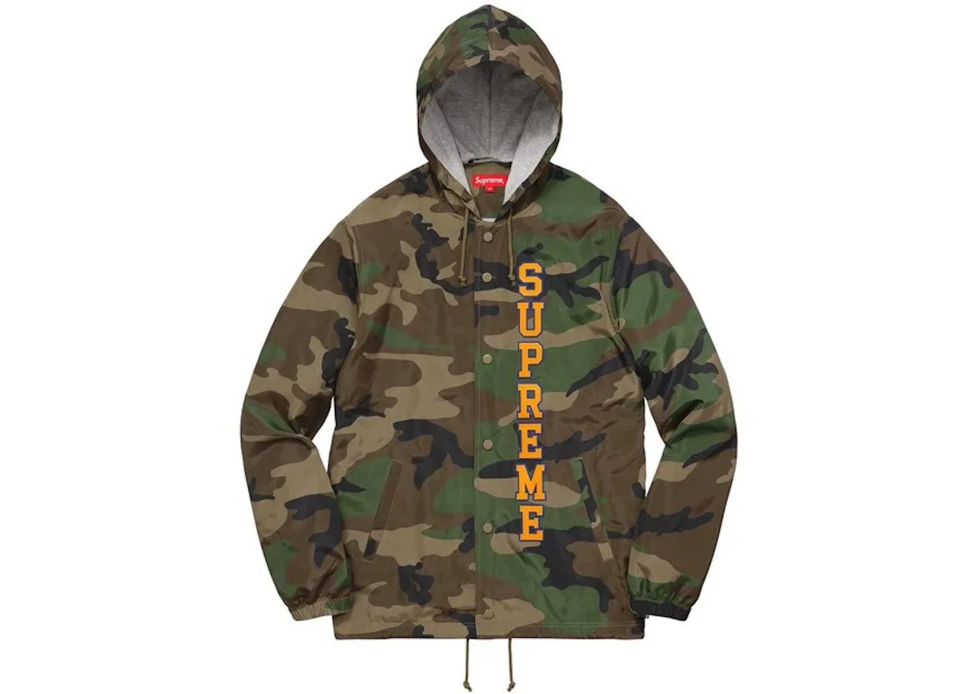 Мужская куртка с капюшоном Supreme Vertical Logo Hooded Coaches Jacket, цвет Woodland