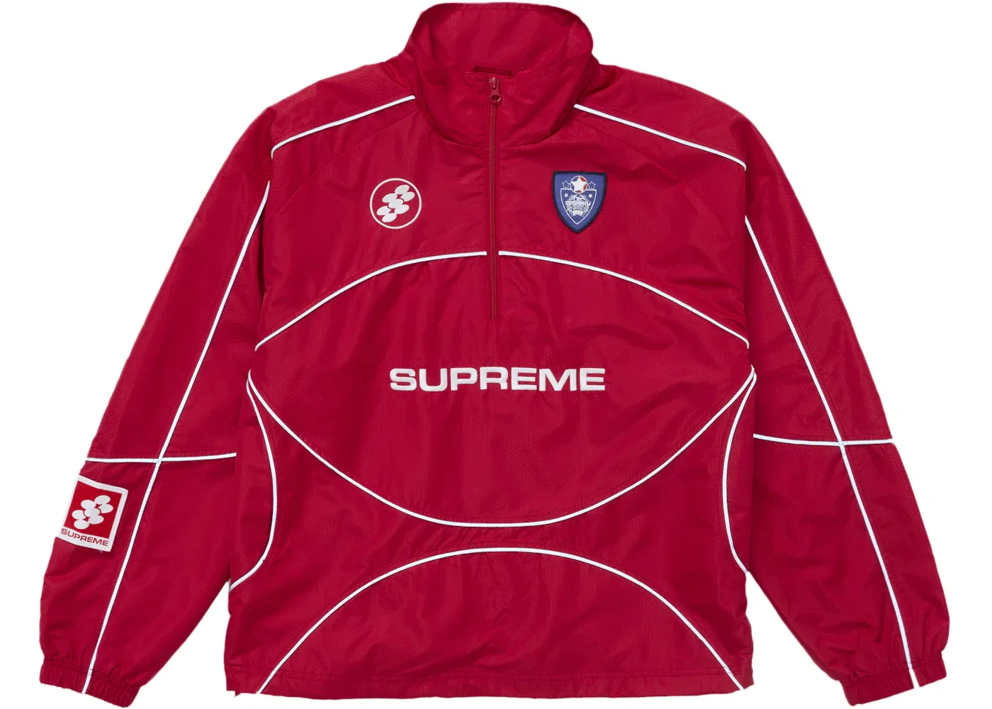 Мужской пуловер с принтом Reflective Piping Pullover Supreme, Красный