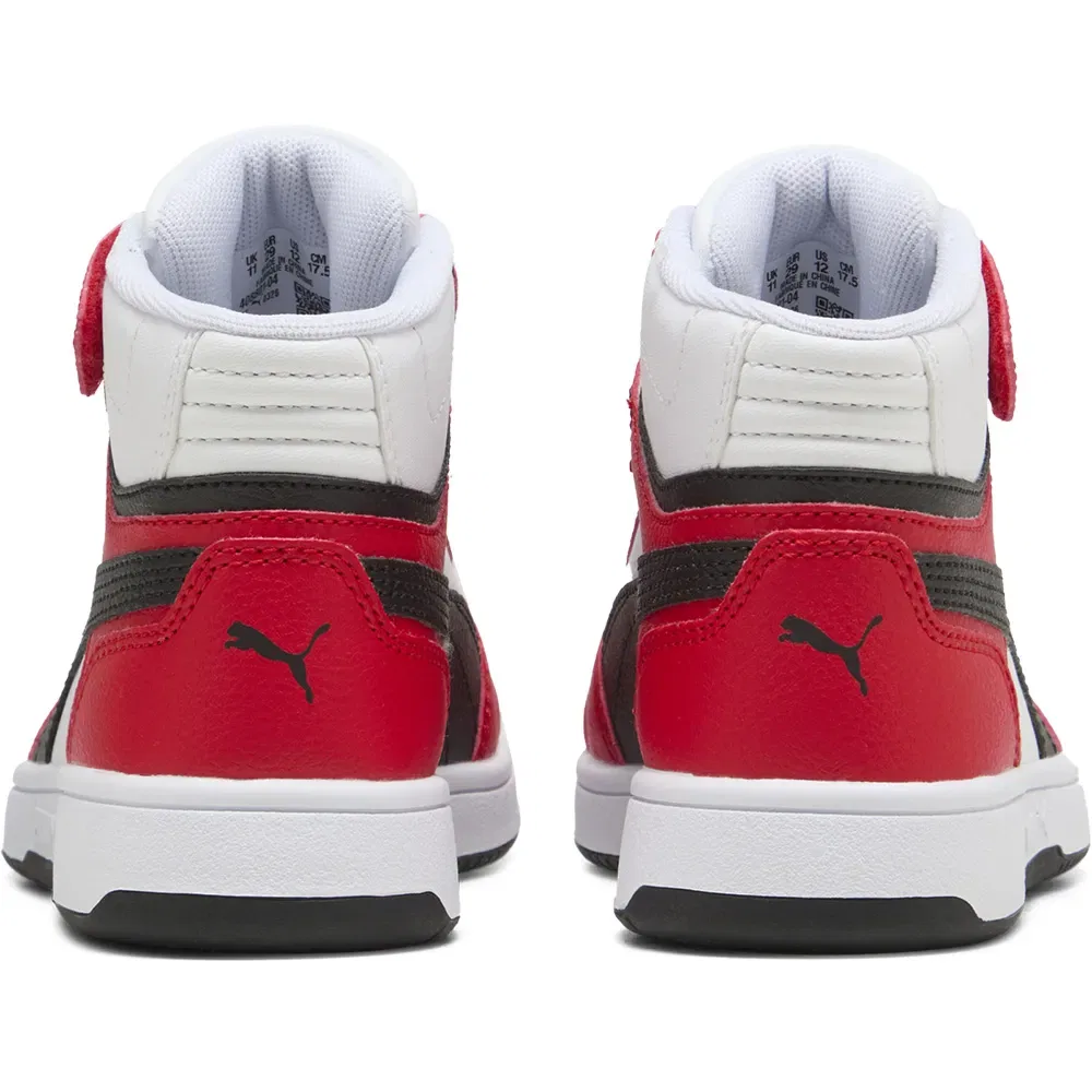 Детские кроссовки для девочек с высоким берцем Rebound Slam Mid AC+ Puma, Red — фото 4