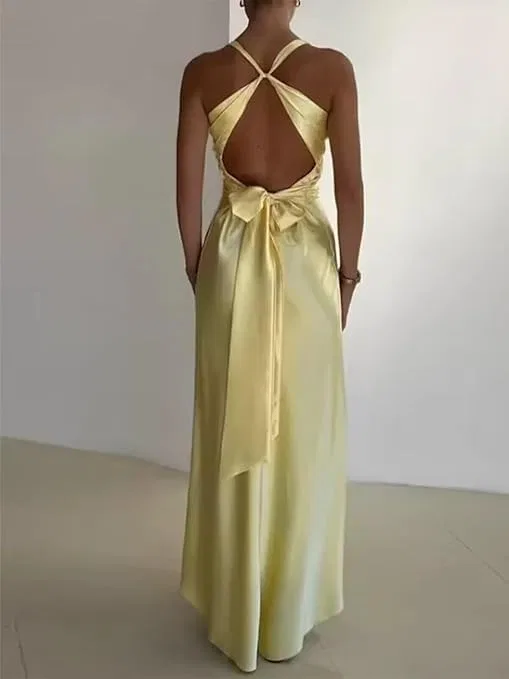 Женское вечернее платье-майка с разрезом Satin Mermaid Prom, Mint Green — фото 3