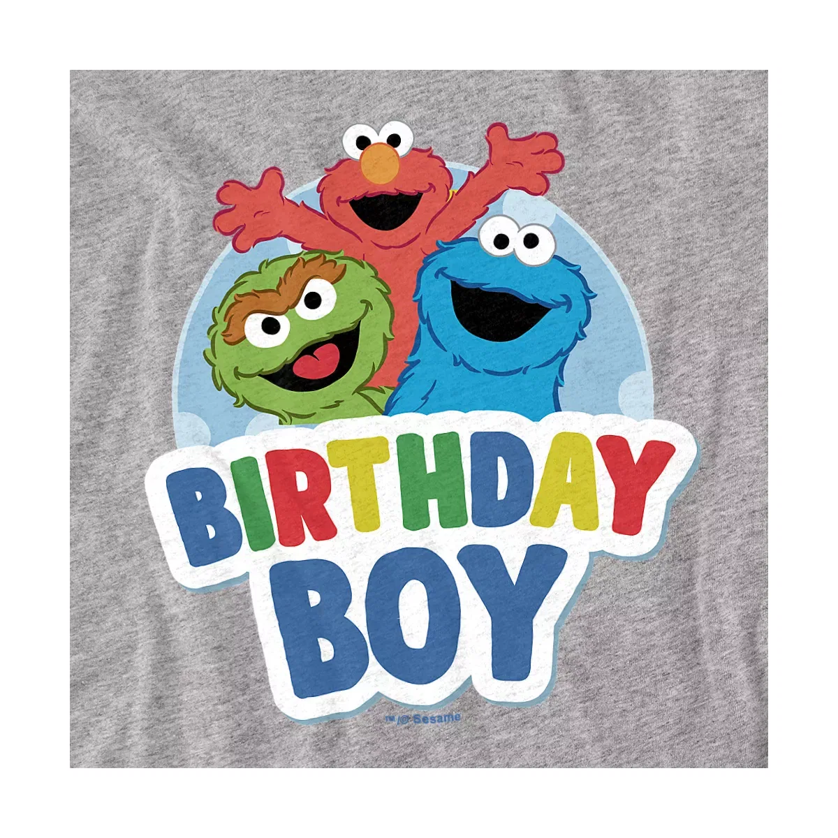 Детское боди с коротким рукавом Baby Elmo Oscar Cookie Monster Birthday Boy Infant Bodysuit Sesame Street, Athletic Heather — фото 2