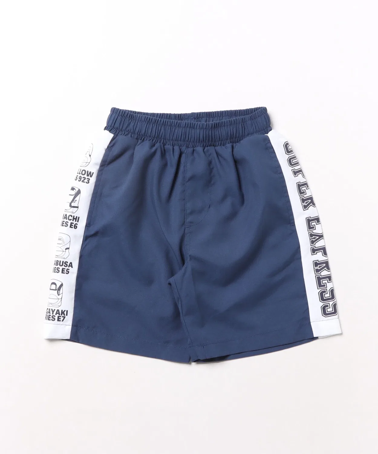 Детские плавки для мальчиков с принтом Shinkansen Side Color Switching Surf Pants A BAG OF CHIPS, Navy