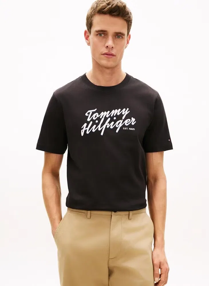 Футболка с принтом логотипа Logo graphic crew neck Tommy Hilfiger, черный