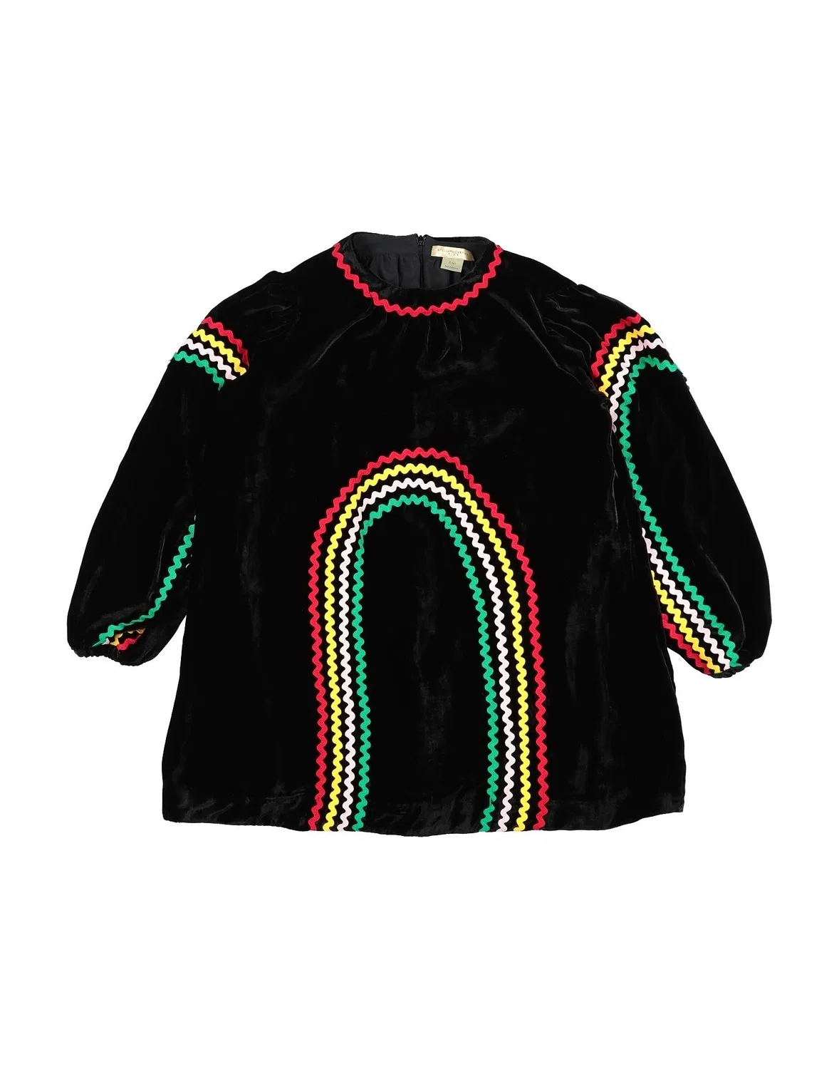 Детское платье из вискозы с длинным рукавом Stella Mccartney Kids, черный