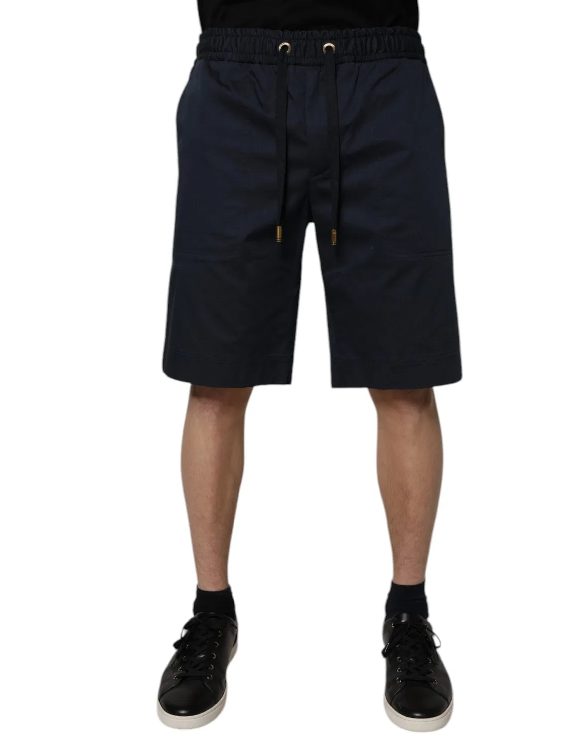Мужские шорты-бермуды хлопковые с эластичным поясом Bermuda shorts Dolce & Gabbana, Navy Blue