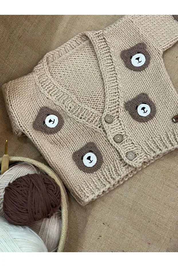 Детский кардиган для девочек с длинным рукавом Handmade, Beige