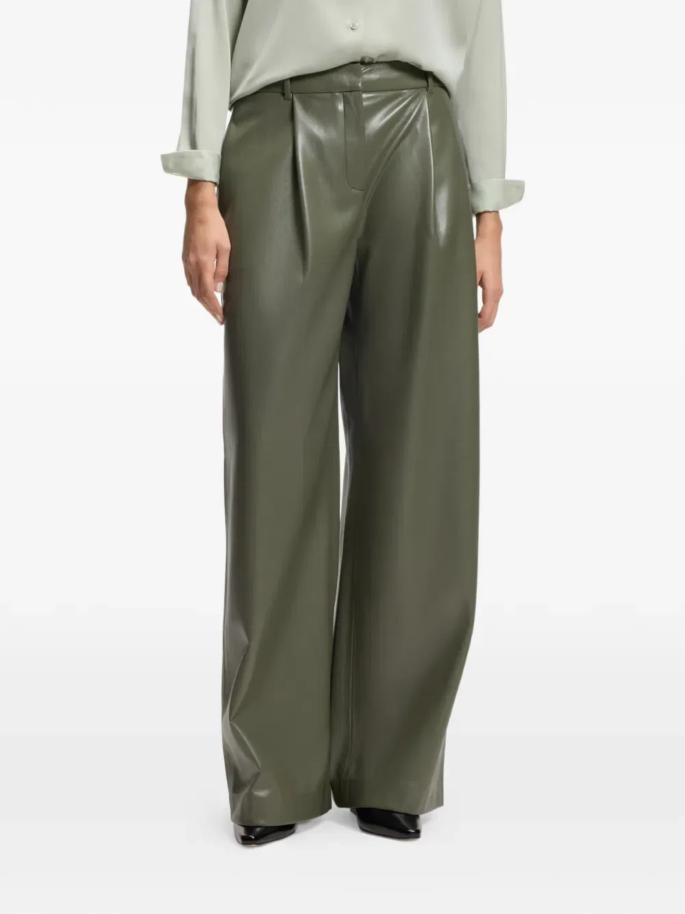 Брюки широкие BOSS, цвет Olive Green — фото 4
