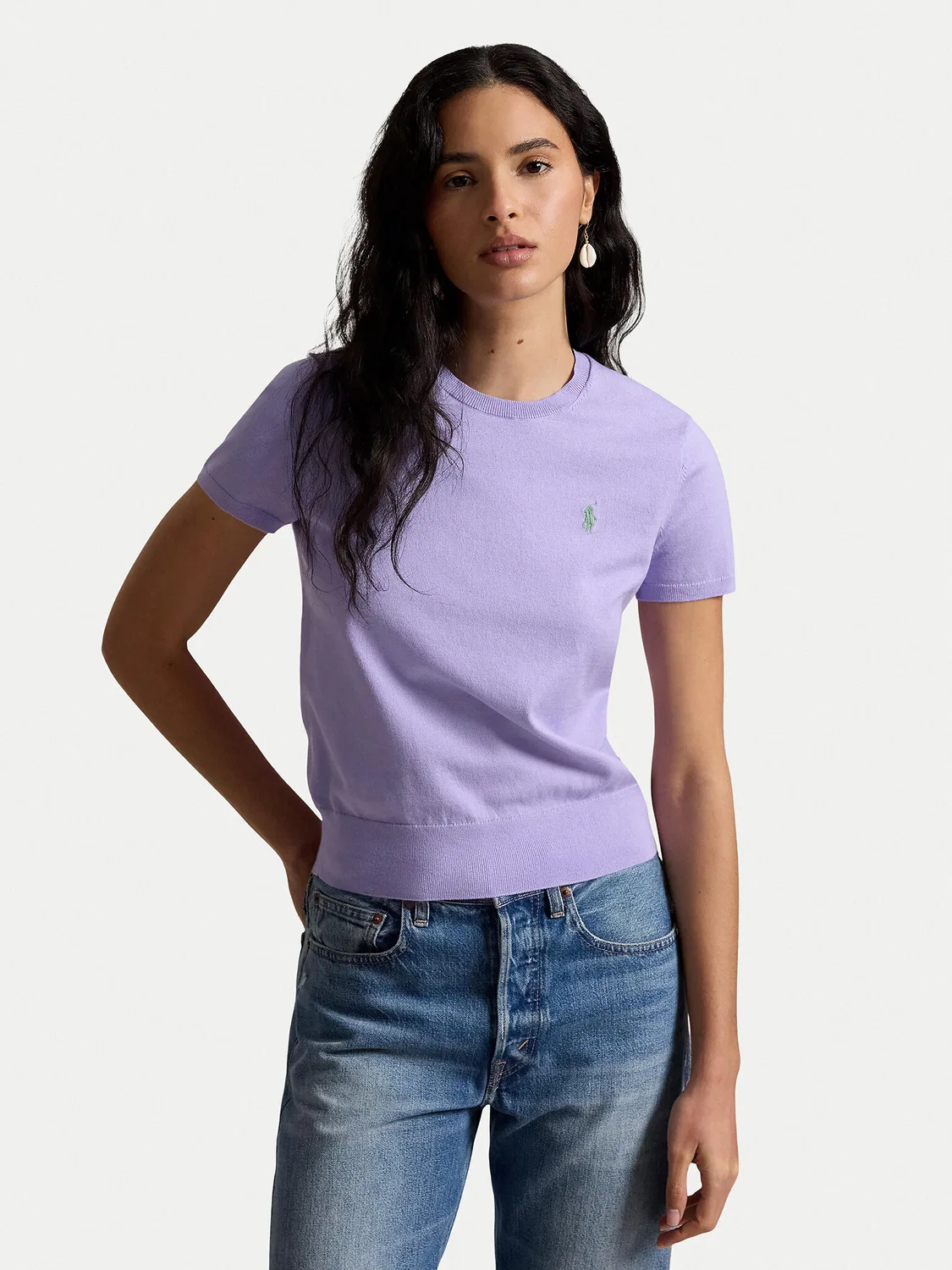 Женская футболка стандартного кроя Polo Ralph Lauren, светло-сиреневый