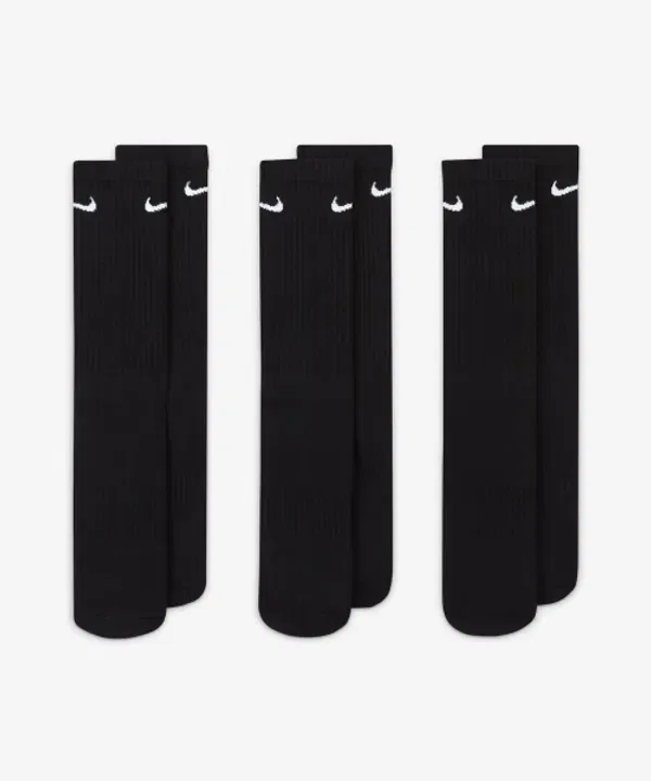 Носки тренировочные Everyday Cushion Crew, 3 пары, Nike, черный/белый — фото 2