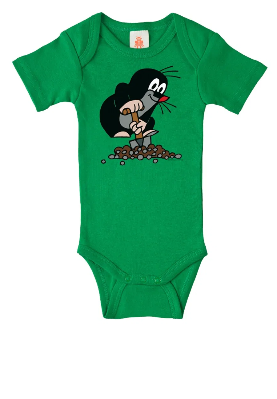 Комбинезон/боди LOGOSHIRT зеленого цвета с принтом Der Kleine Maulwurf