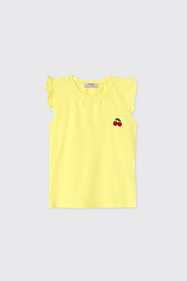 Детская футболка для девочек с коротким рукавом Panço, Yellow