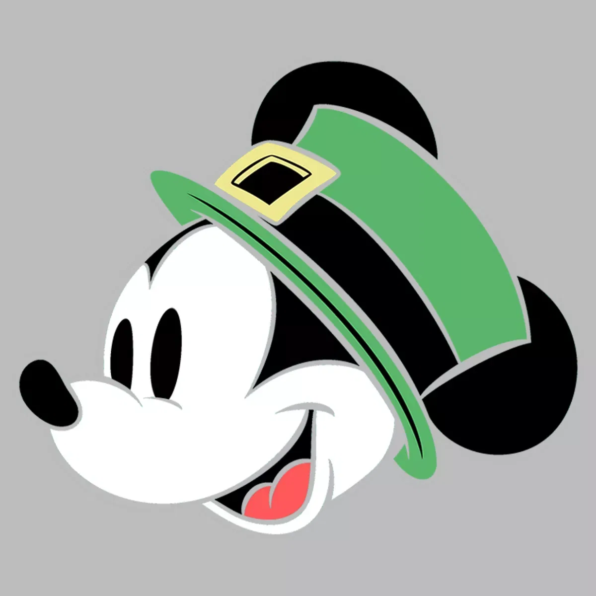 Детский худи с принтом Mickey With Irish Hat Mickey Mouse & Friends, Athletic Heather — фото 2