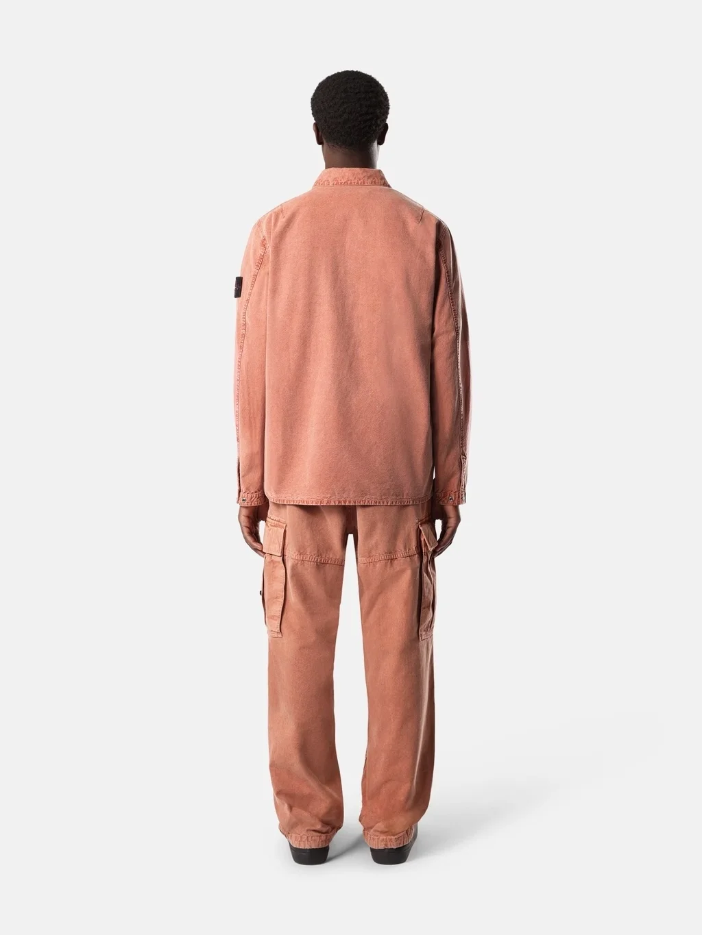 Мужская рубашка-куртка Stone Island Comfort-fit Snap-front With Chest Pocket, кирпично-красный — фото 3