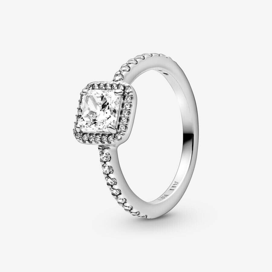 

Кольцо Pandora Timeless Square Sparkle Halo, серебро