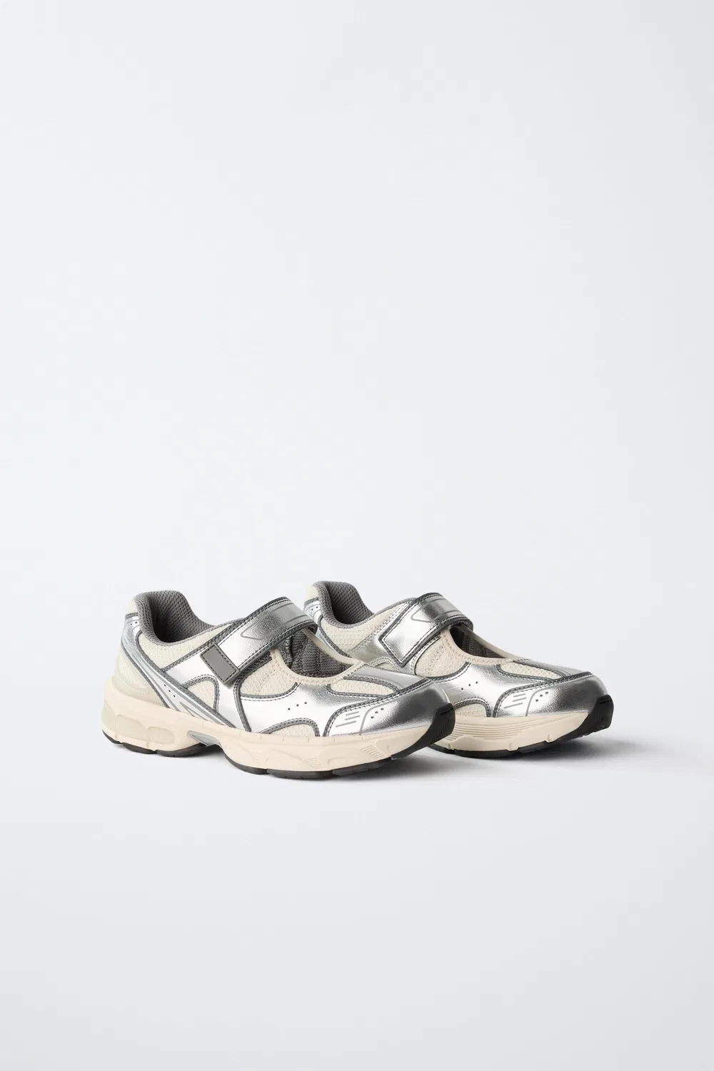 Кроссовки Metallic Open ZARA, Silver — фото 2