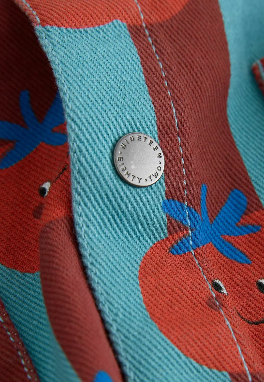 Рубашка-Куртка из саржи с принтом, прямого кроя Next, Red Blue Striped All Over Print Tomato — фото 2
