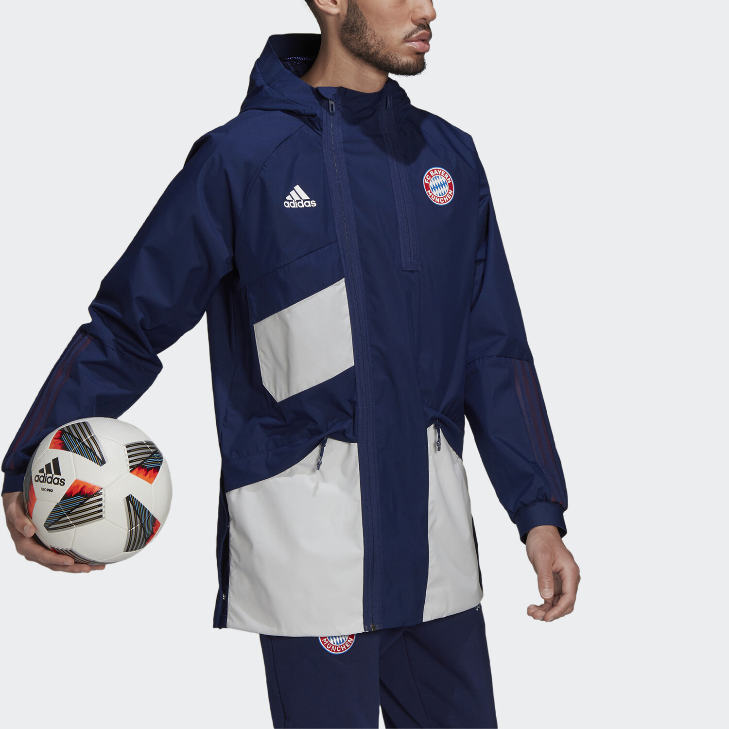 Куртка Бавария Мюнхен Мужская Темно-Синяя Adidas, темно-синий — фото 4