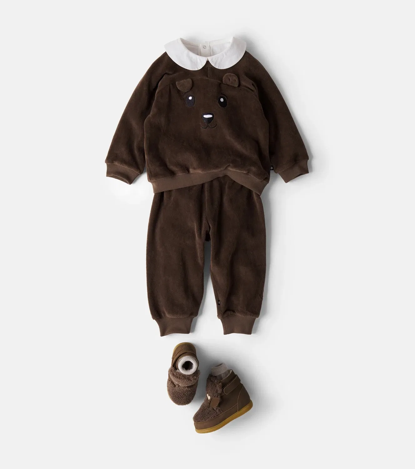 Комплект из толстовки и спортивных штанов Baby Derry Simeon Molo, коричневый — фото 2