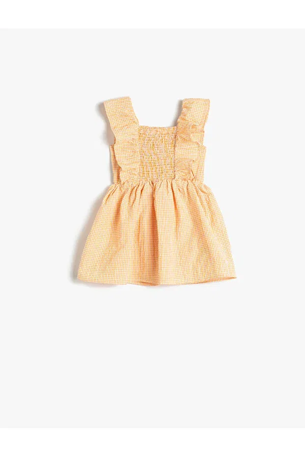 Детское платье для девочек с оборками Koton, Orange Plaid